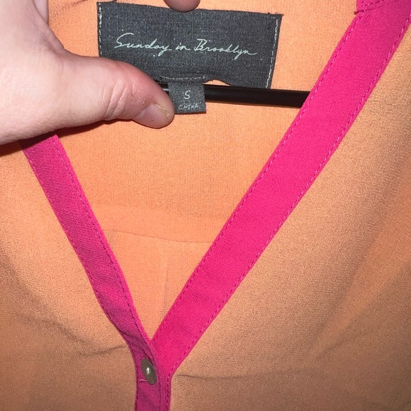 Anthropologie Sundays In Brooklyn Color Block Blouse - Picture 3 of 4